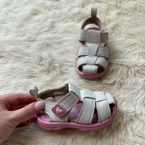 Gerber White Caged Sandals Little Girls 4